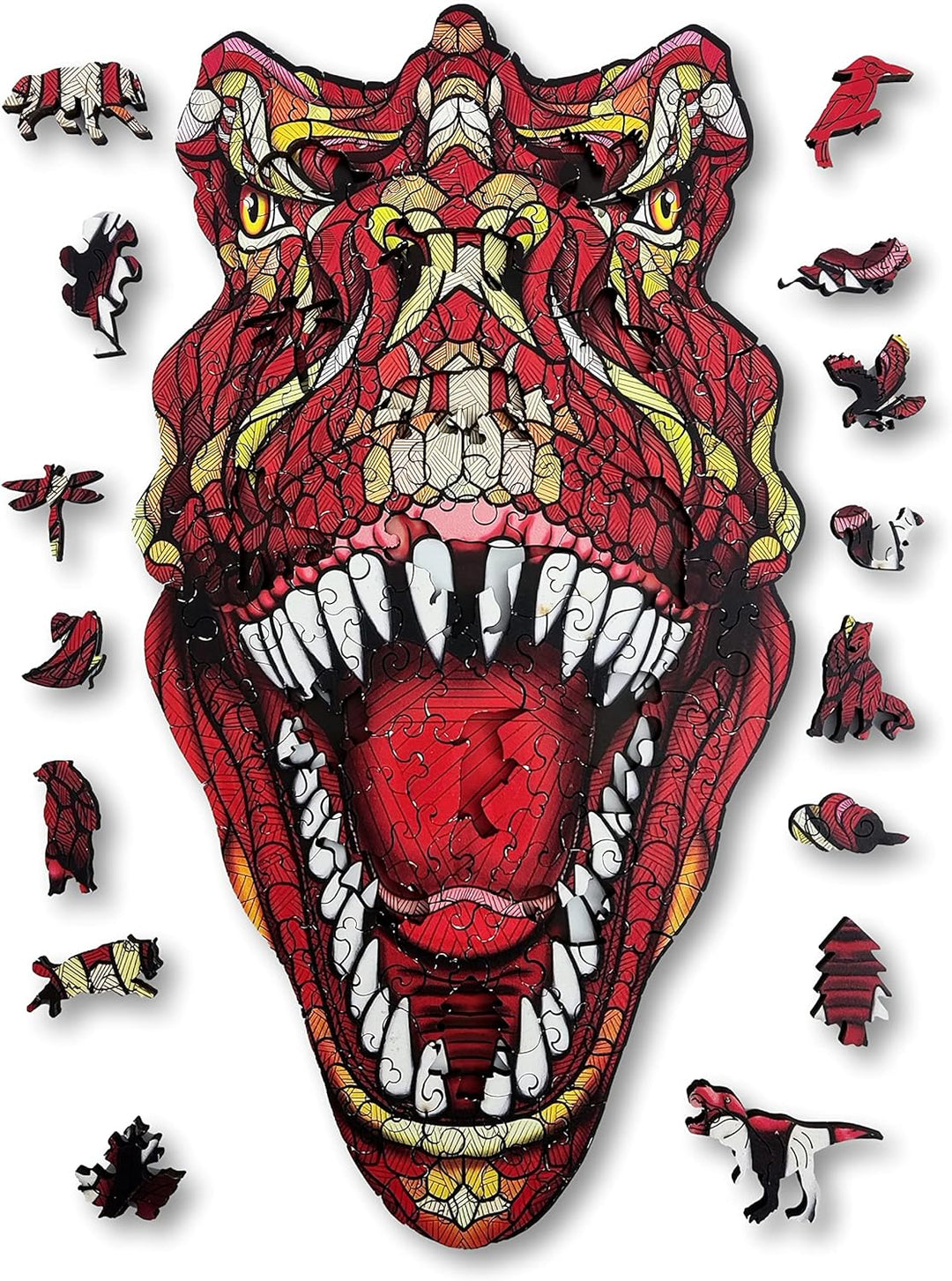 JUEGACONMIGO ANIWOOD Holzpuzzle Erwachsene Tieren. Gestanzter Deckel, Lebensgrosse Puzzle-Box. 3 Sch