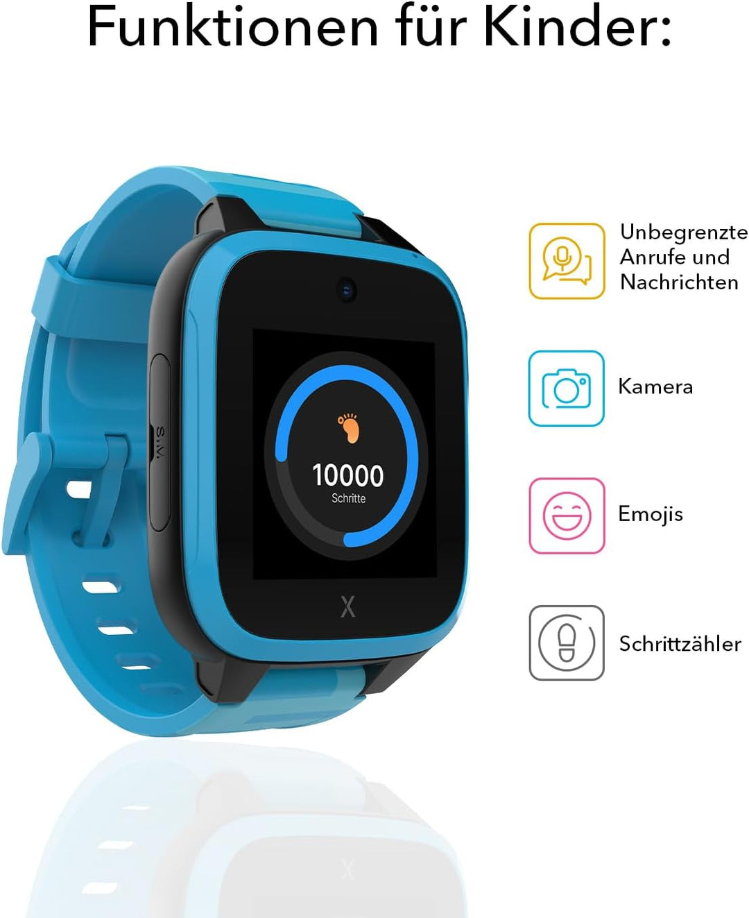 XPLORA XGO 3 - wasserdichte Telefon Uhr für Kinder - 4G, Anrufe, Nachrichten, Schulmodus, SOS-Funkti