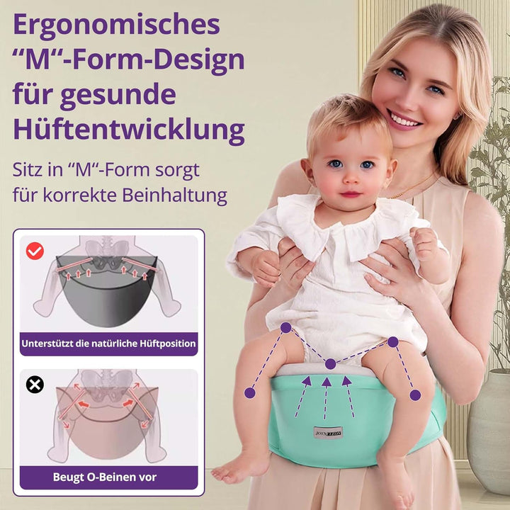 Ergonomische Babytrage mit Verstellbarem Gurt - 6-in-1 Neugeborenen-Kleinkind-Tragetuch, Atmungsakti