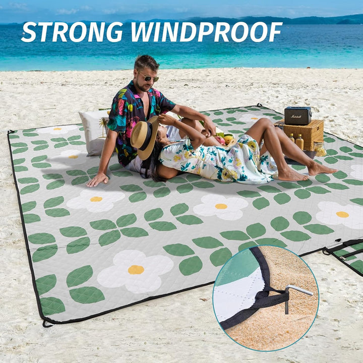 Picknickdecke, extra gross – wasserdicht, sanddicht, Schultergurt, maschinenwaschbar, Outdoor-Decke