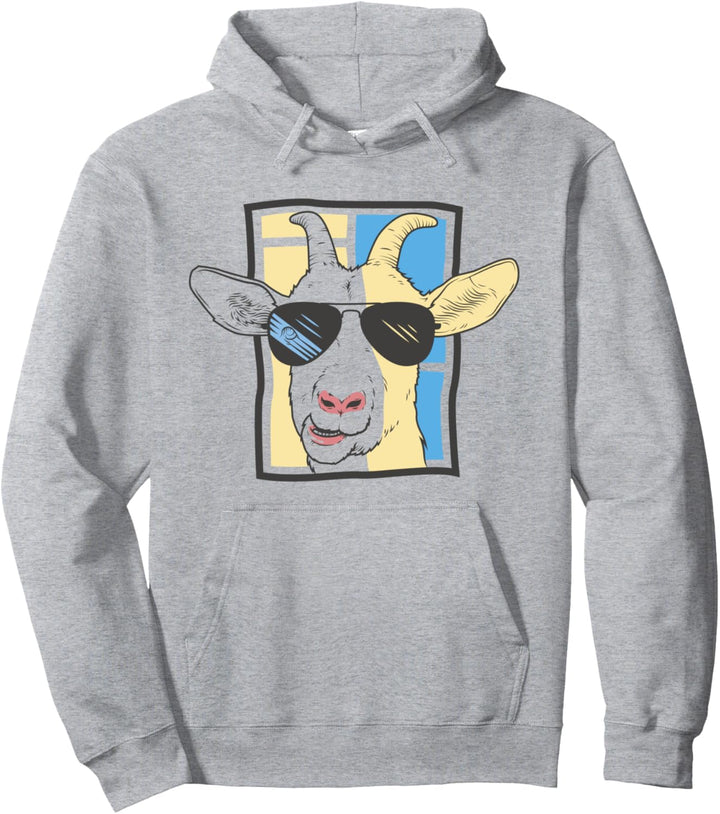 Ziege mit Sonnenbrille Pullover Hoodie