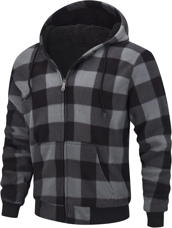 igeekwell Winterjacke Herren Kapuzenpullover mit Kapuze Fleecejacke für Männer Casual Kapuzenjacke B