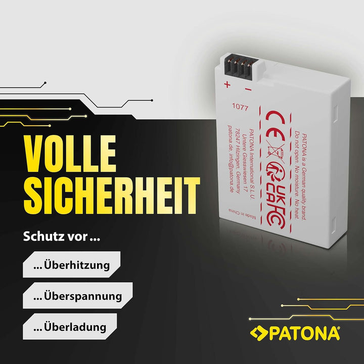 PATONA 2X Akku Ersatz für Canon LP-E8 LP-E8 Battery Pack 950mAh 7.4V 7Wh | Ersatzakku für EOS 550D 6