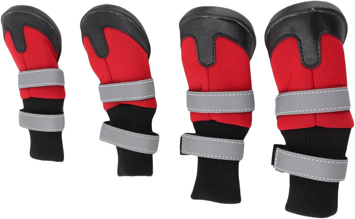 4 Stück Hundestiefel Schwarz Rutschfeste Hundeschuhe Wasserdichte warme Schutzstiefel für mittlere u