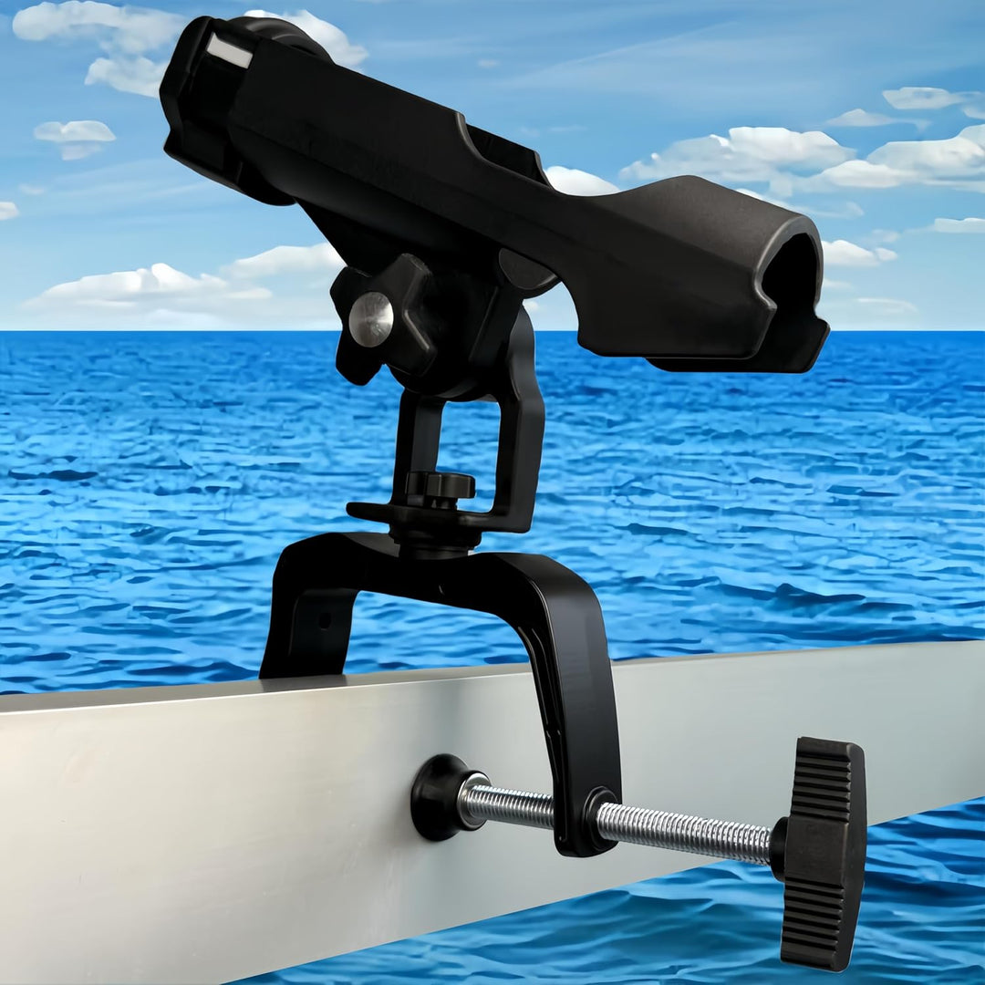 Fishing Boat Rods Holder with Large Clamp Opening 360 Degree Adjustable Fishing Rod Racks Folding Ho