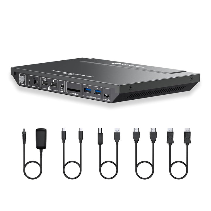 AV Access Dockingstation mit KVM Switch für Laptop & Desktop, 100W Aufladung, 4K@60Hz Dual Monitor H