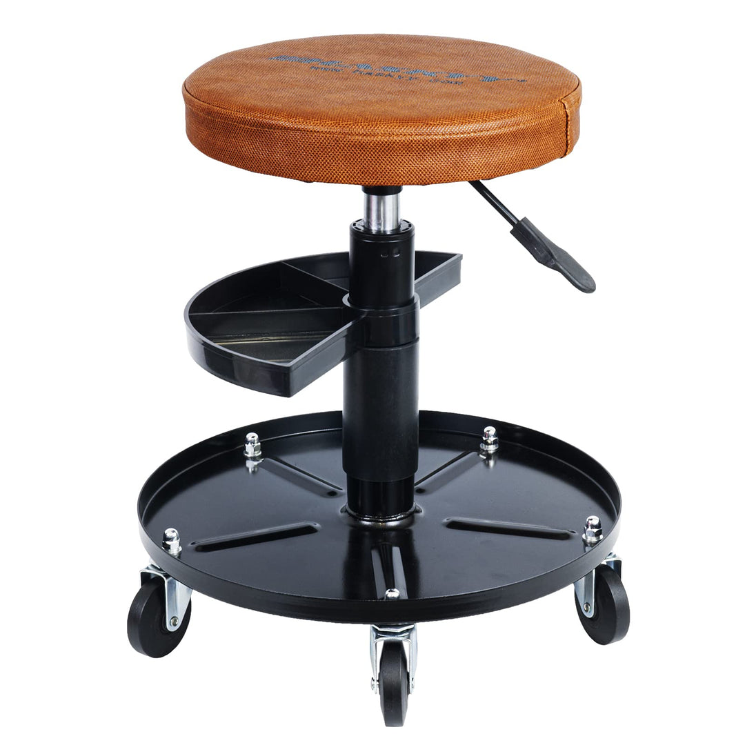 Haskyy Werkstatthocker Rollhocker | Höhe 430-580mm I Sitz Geleinlage | Werkstatt-Arbeits-Hocker-Stuh