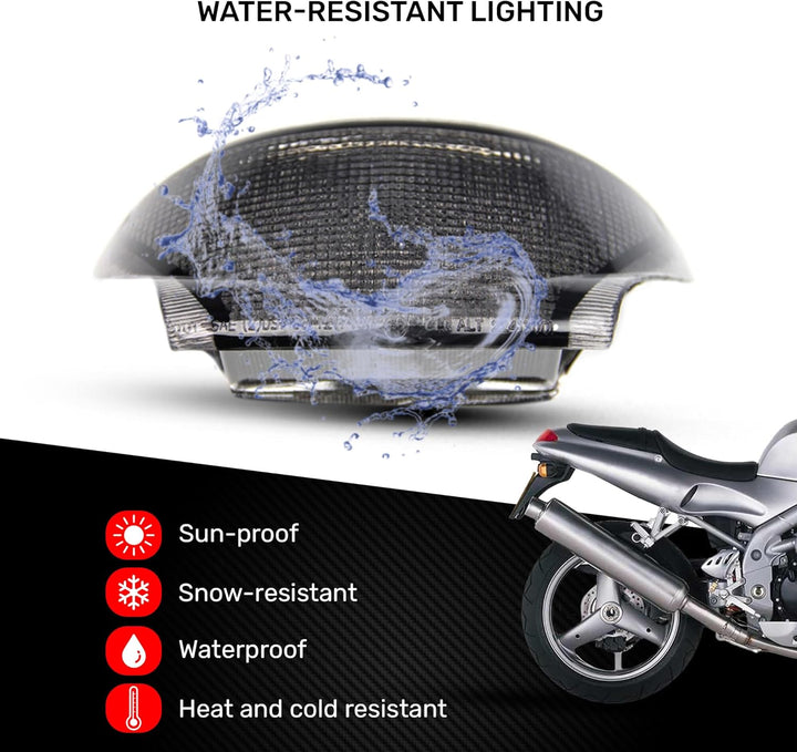 avdb-moto LED-Bremslicht mit integriertem Blinker kompatibel mit Triumph T595, Speed Triple 995 1997
