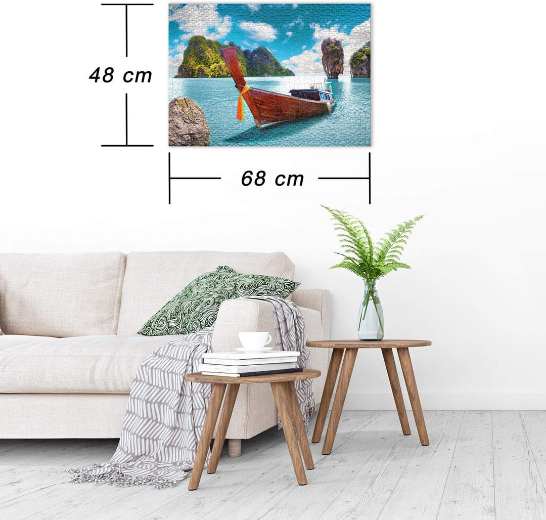 Ulmer Puzzleschmiede - Puzzle „Paradies in Sicht“ - Klassisches 1000 Teile Landscape-Puzzle – Puzzle