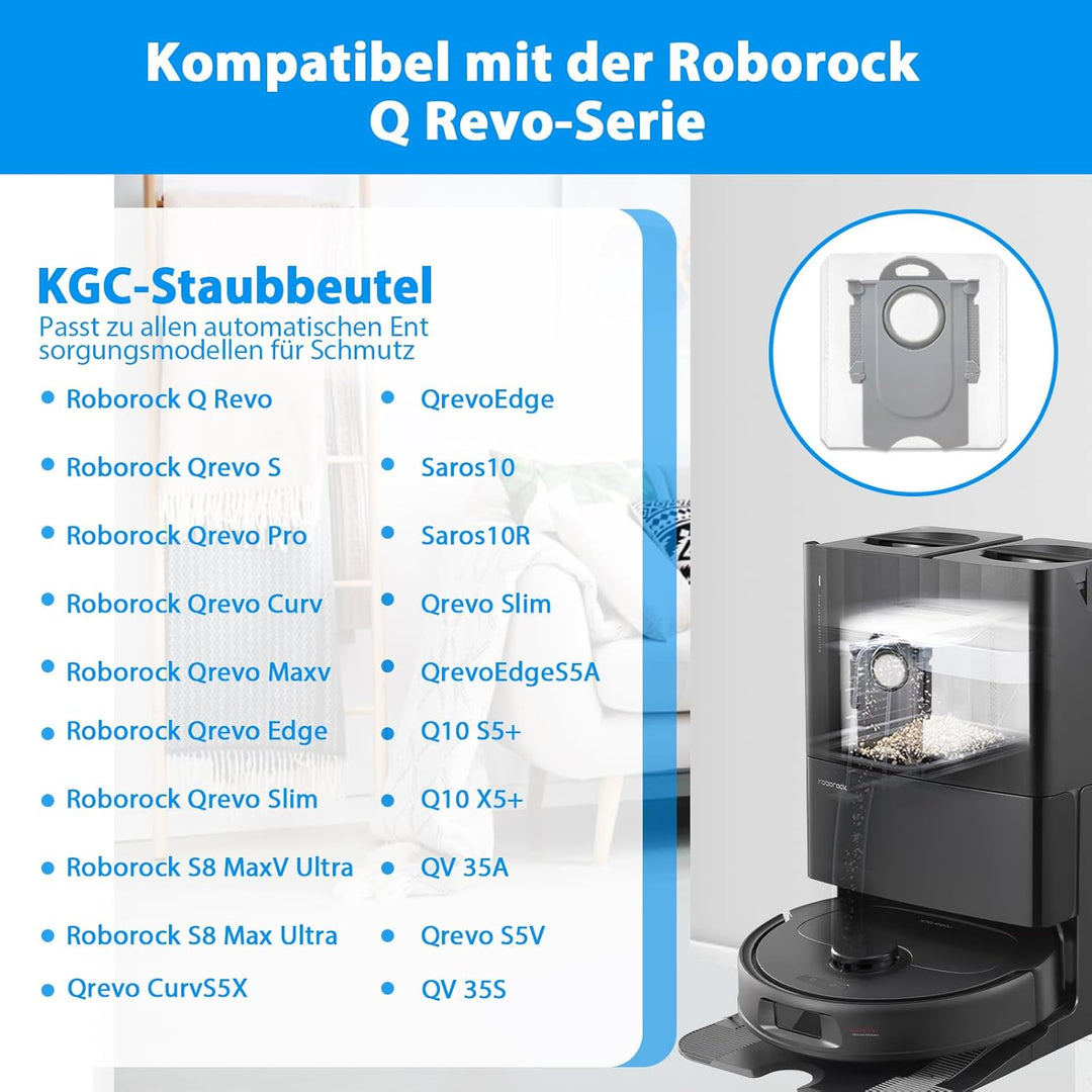 12 Stück Staubbeutel für Roborock QV 35A/Qrevo S5V/QV35S/Q Revo/Saros 10R/Saros10/Q Revo S/Qrevo Pro