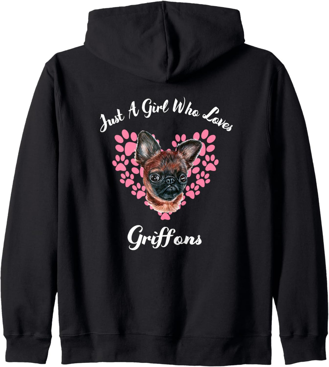 Just A Girl Who Loves Brussels Griffons Hunde Süsser Welpe Kapuzenjacke