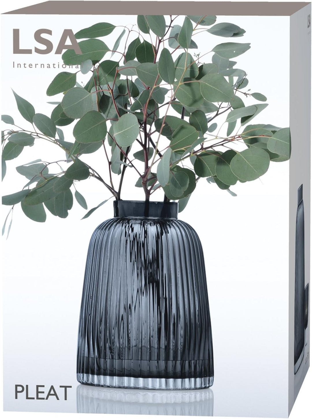 LSA Pleat Vase H20cm Grau Höhe 20 cm Grau, Höhe 20 cm Grau