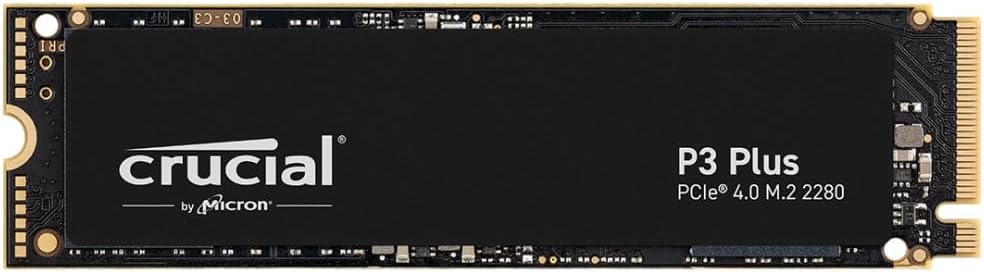 Crucial P3 Plus SSD 500GB M.2 PCIe Gen4 NVMe Interne SSD, Bis 4.700 MB/s, Kompatibel mit Laptop und