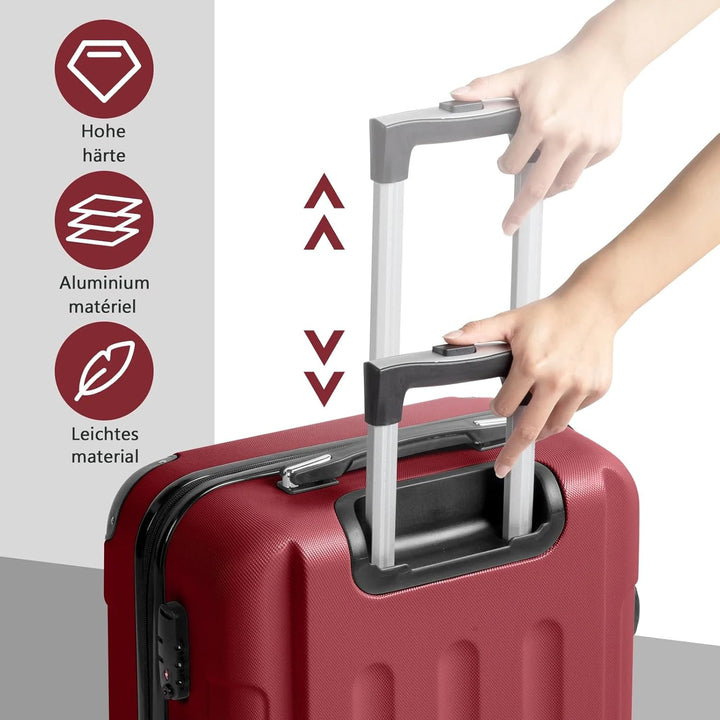 LALAHO Kofferset 3/4/5 teilig, Reisekoffer Set mit Kosmetikkoffer, Hartschalen Koffer Set aus ABS, G