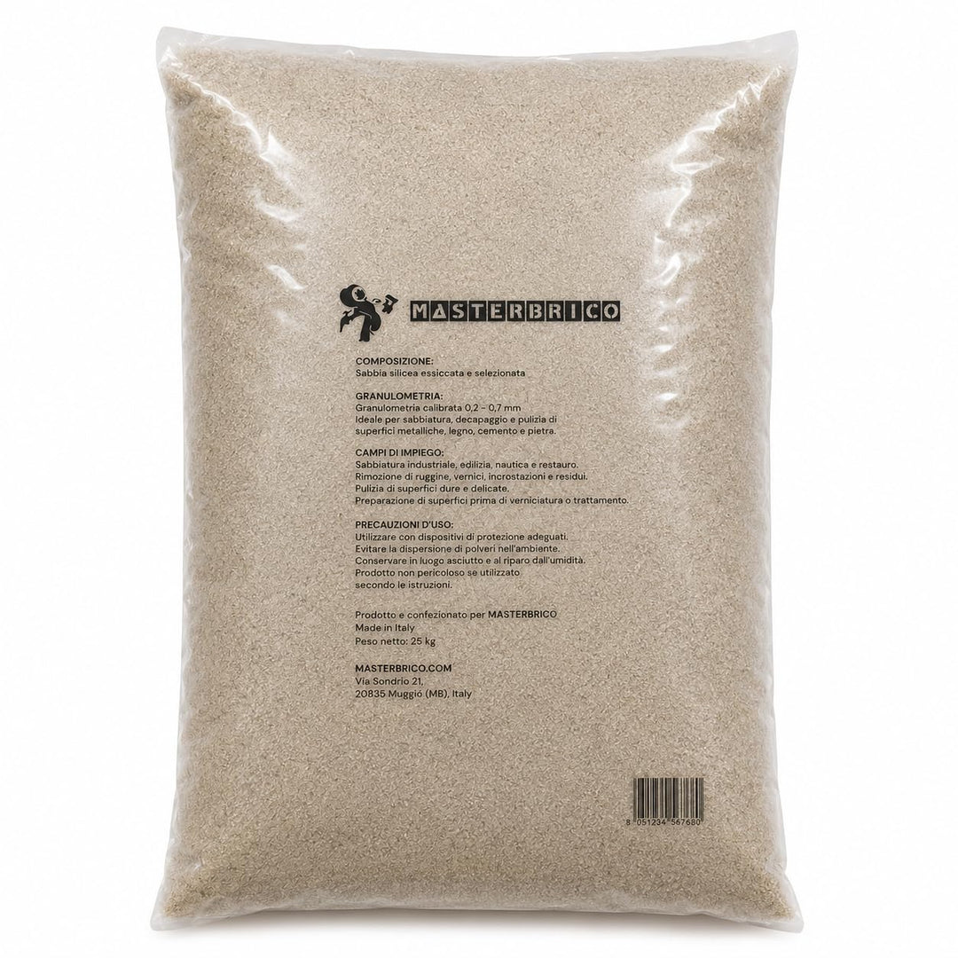 Sand für Sandstrahler, Sandstrahler, Vaga, 0,3 – 1,00 mm, 25 kg Säcke zum Sandstrahlen von Holz, Eis