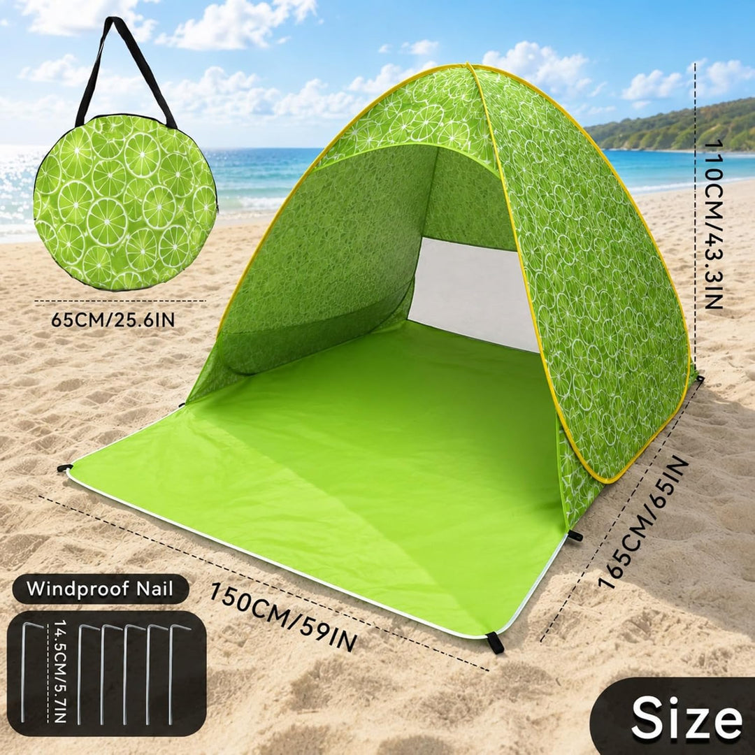 Pop Up Strandmuschel, Strandmuschel Pop Up Strandzelt, UV-Schutz 50+, geeignet für 2-3 Personen, ink