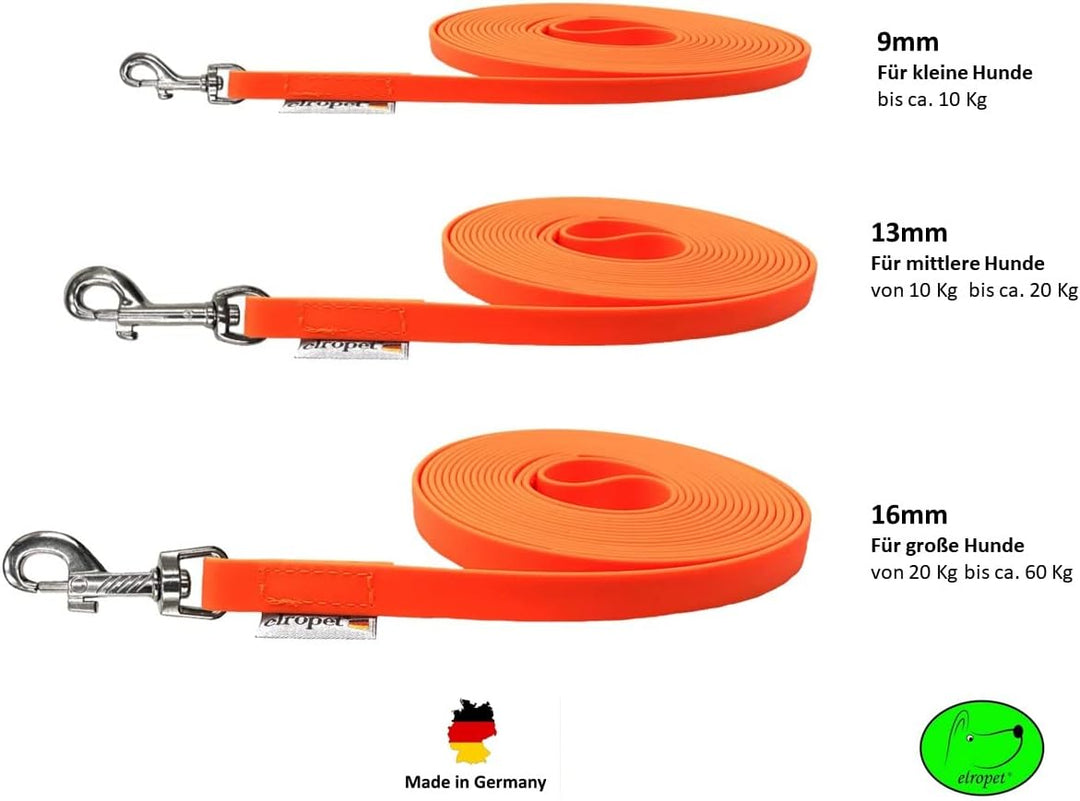 Schleppleine Biothane Hundeleine kleine Hunde 9mm 3m / 5m / 10m / 15m Hundeleine Biothane (5m MIT Ha