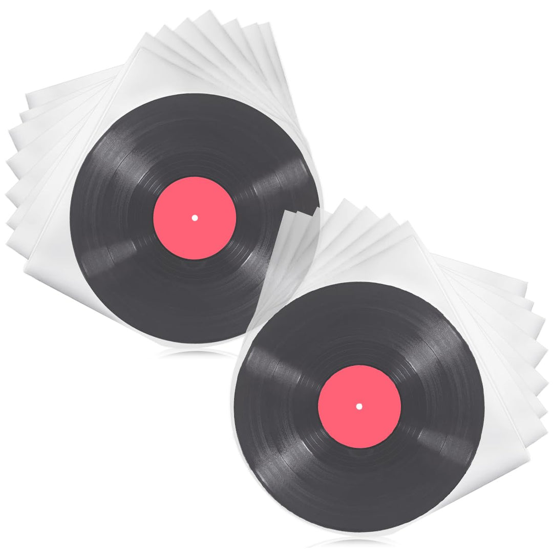 BUOSHUO 50 Stück Schallplatten-Innenhüllen 12 Zoll Antistatisch | Premium HDPE 50 Mikron für Lorde/K