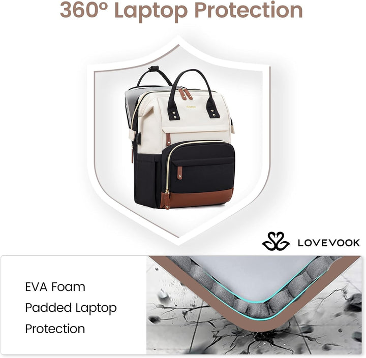 LOVEVOOK Rucksack Damen Laptop Rucksäcke mit Laptopfach 15.6 Zoll | Schulrucksack Mädchen Teenager