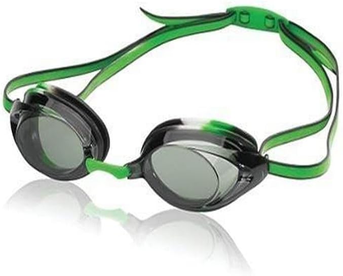 Speedo Jr. Vanquisher 2.0 Anti-Fog Swim Swimming Competition Goggle, Black/Green
