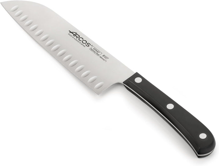 Arcos Europa - Santoku Messer - NITRUM Edelstahl 180 mm - HandGriff POM Farbe Schwarz