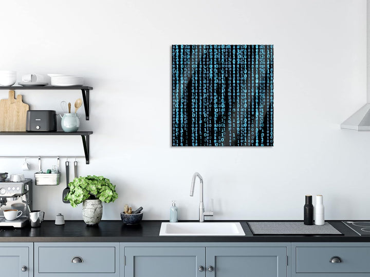 Pixxprint Glasbild | Wandbild auf Echtglas | Matrix | 50x50 cm | inkl. Aufhängung und Abstandshalter