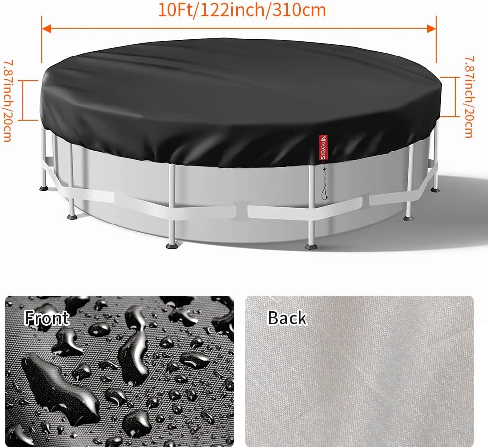 Poolabdeckung Rund 305, Verdicktes 420D Pu Pool Winterabdeckung, UV-Schutz Poolabdeckung Winter mit