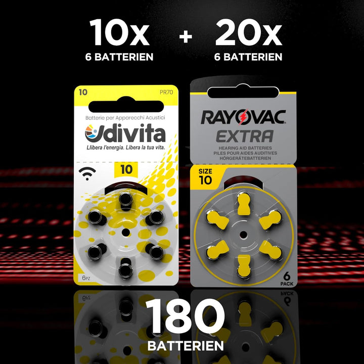 Rayovac Extra Advanced 10. 120 Batterien: 120 Rayovac + 60 Lebensdauer
