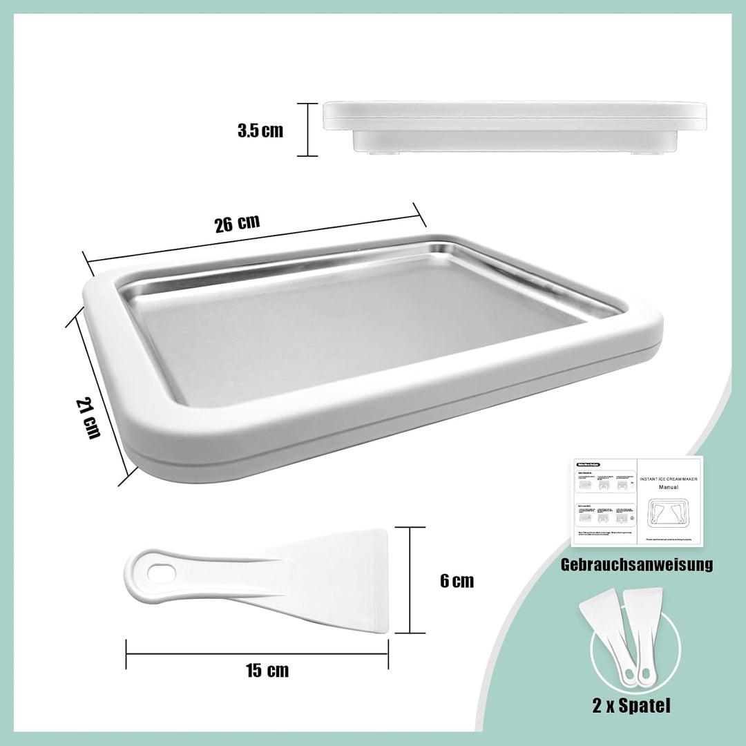 climafusion Eisplatte Eis Rolls zum Eis Machen DIY, Ice Cream Machine rolls maker mit 2 Spateln, Gel