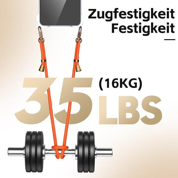 Handykette für iPhone 15 Pro Hülle mit Band mit 2 Displaychutzfolie Panzerglas + 2 Kameraschutz Hand