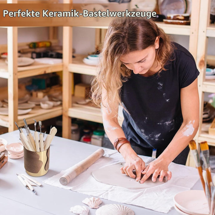 xiaowanwan 32 Stück Modellierwerkzeug Ton,Töpferwerkzeug Set,Sculpting Keramik Clay Tools,Polymer Cl