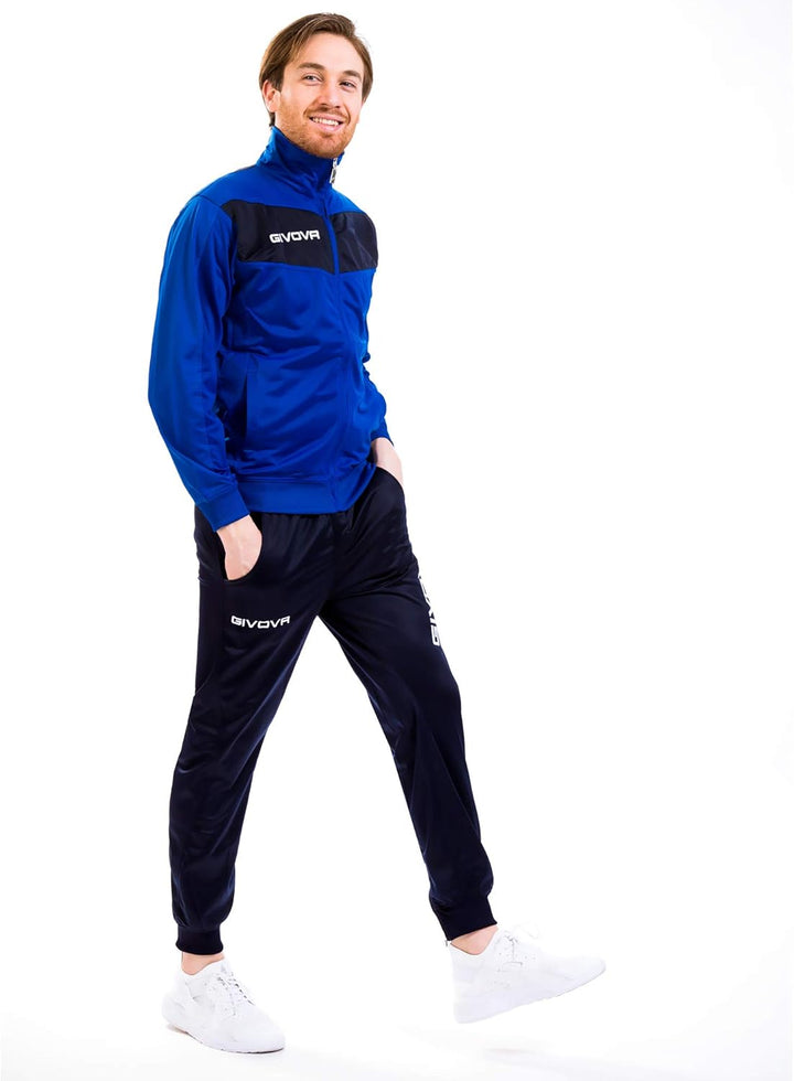 Givova Herren Visa Trainingsanzug XL Mehrfarbig (hellblau/blau), XL Mehrfarbig (hellblau/blau)