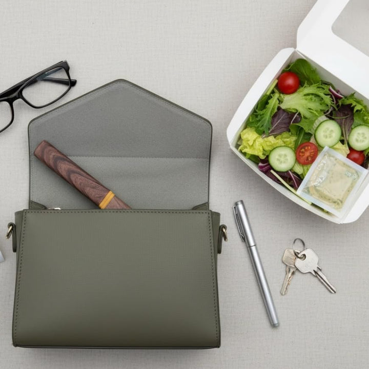 Reisebesteck Set, 2-teilig, Messer und Gabel 2-in-1 Trennbar, Edelstahl Besteck to go mit Etui für L