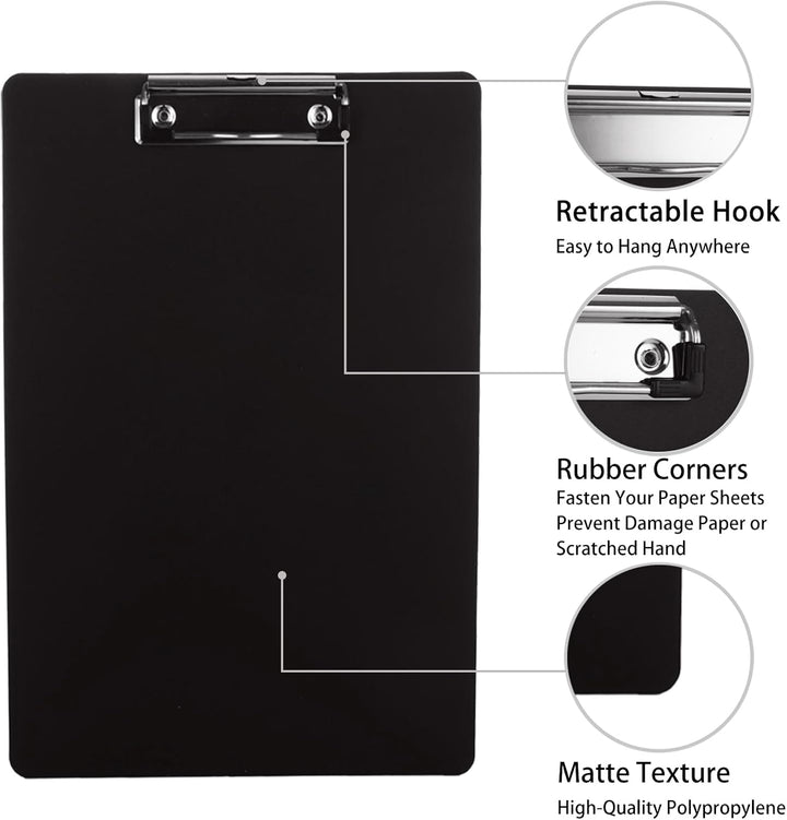LDHHYH 10 Stück Kunststoff klemmbretter A4, kunststoff Klemmbrett A4 mit Metalklemme und Aufhängeose