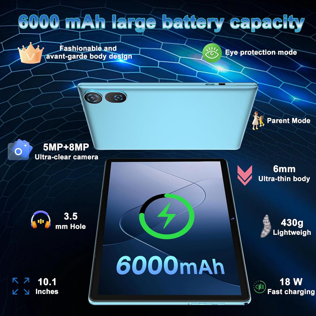 DMOAO Tablet 10 Zoll Android 15 mit Tastatur, Gemini AI, 30GB RAM + 64GB ROM (2TB Erweiterung), 5G W