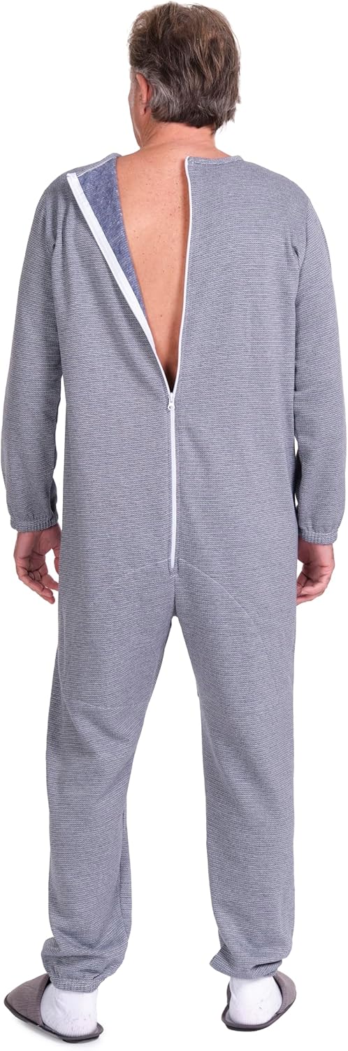 Winter-Sanitärpyjama mit Rückenreissverschluss, 9014/1, für Inkontinenz, Alzheimer, Demenz, Schwerer