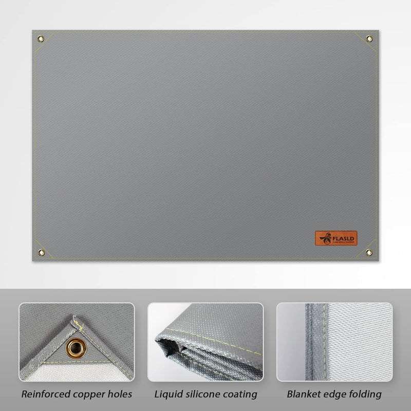 Silikonbeschichtete Schweissdecke, Schweissmatte bis zu 980 °C, 1,2 m x 1,8 m, strapazierfähig, feue