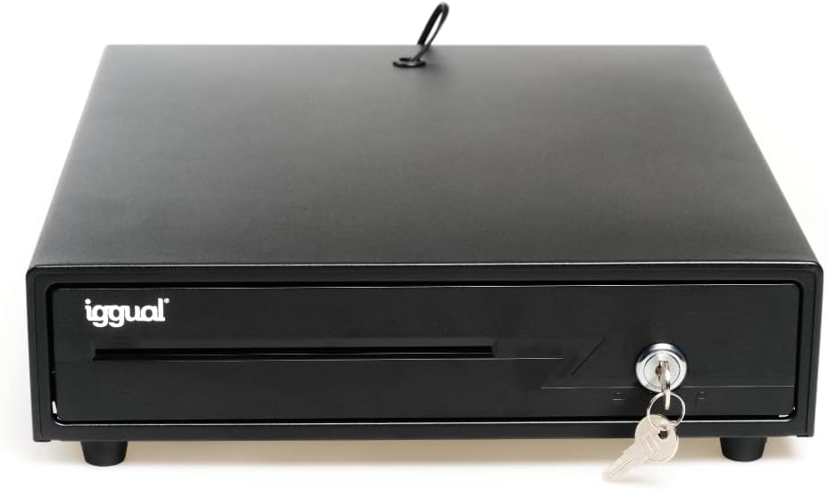 iggual - Geldkassette Abschliessbar IRON - 10 | Kassenschublade mit automatischer oder manueller Öff