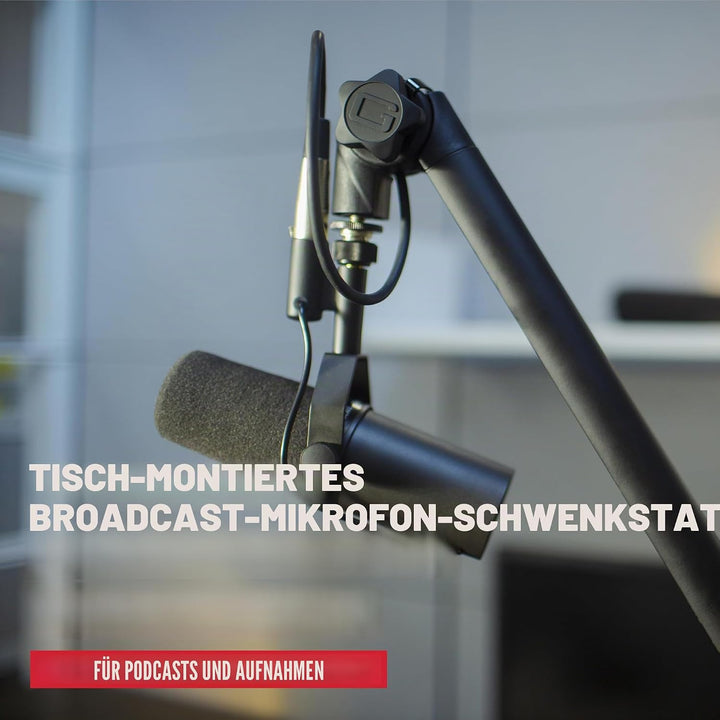 Gator Frameworks Deluxe Rundfunkmikrofonständer zur Tischmontage für Podcasts und Aufnahmen; integri