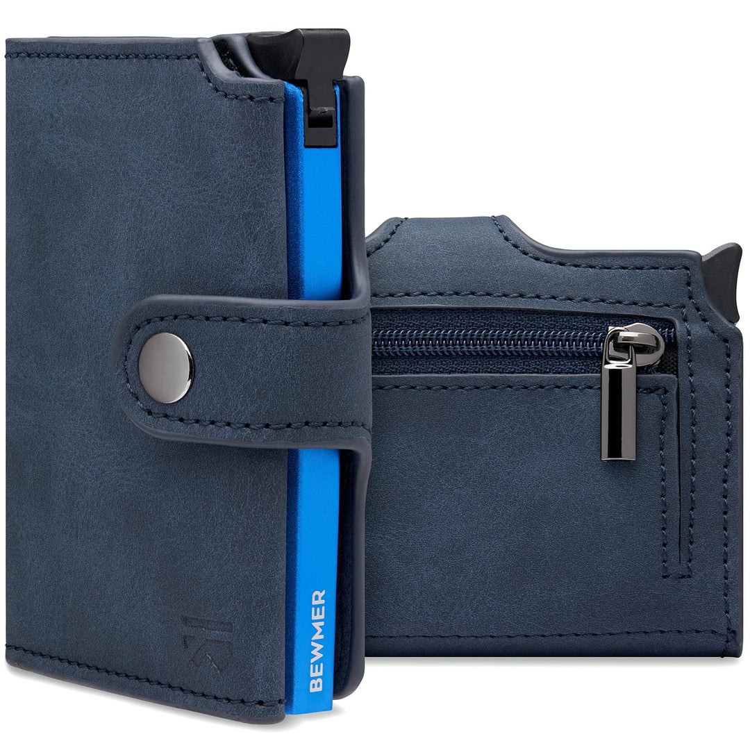 BEWMER 2 Shielded | Herren und Damen Slim Wallet mit RFID-Schutz Anti-Cloning | Kartenetui mit Münzf