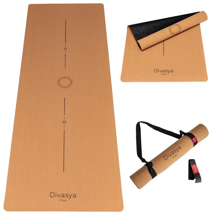 Premium Yogamatte Kork | Naturkautschuk &amp; Kork | inkl. Tragegurt | Yoga Matte Kork: natürlich rutsch