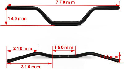 Motorrad Lenker 28mm,Chopper Lenker Moped Lenker Motorrad Lenker 1 1/8" Universaler für Pit Dirt Bik