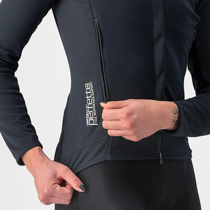 Castelli Women's Perfetto RoS 2 Jacket for Road and Gravel Biking I Cycling, LIGHT BLACK/BLACK