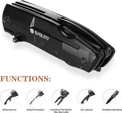 Geschenke für männer, BIBURY 5 in 1 Multifunktionsmesser, Weihnachtsgeschenke Faltbares Multitool Ta