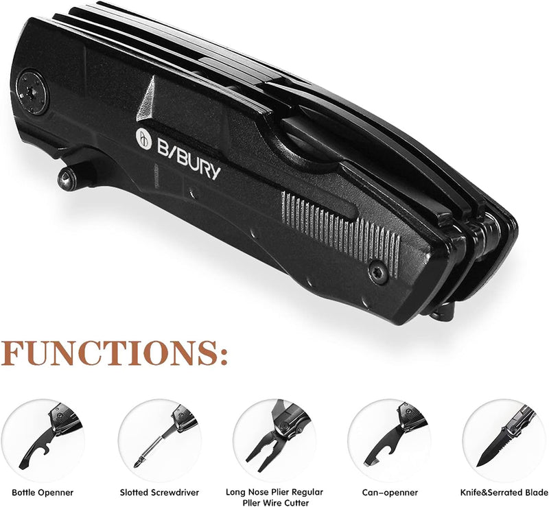 Geschenke für männer, BIBURY 5 in 1 Multifunktionsmesser, Weihnachtsgeschenke Faltbares Multitool Ta