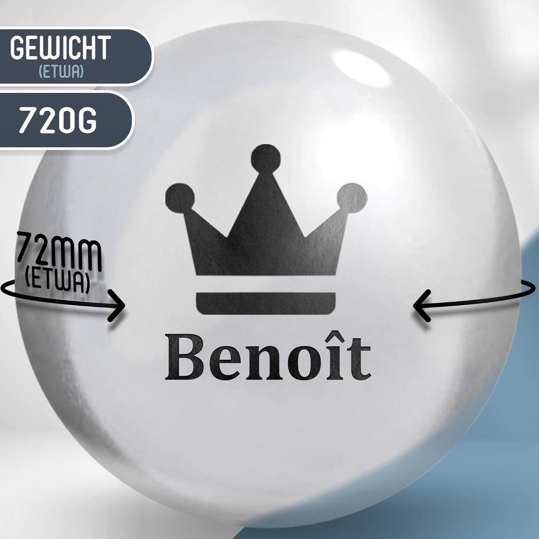 KDO MAGIC - Boccia Kugeln personalisiert - 3 Kugeln 720g - Pétanque - Kostenlose Tasche - Geschenkid