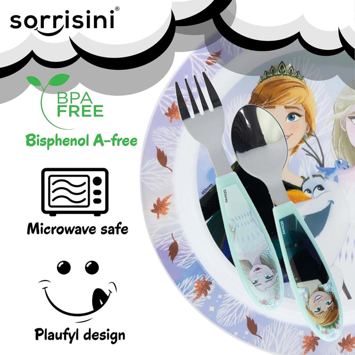 Sorrisini Kindergeschirr set, kinderbesteck Edelstahl, Wiederverwendbares geschirr Set, Kinder Essge