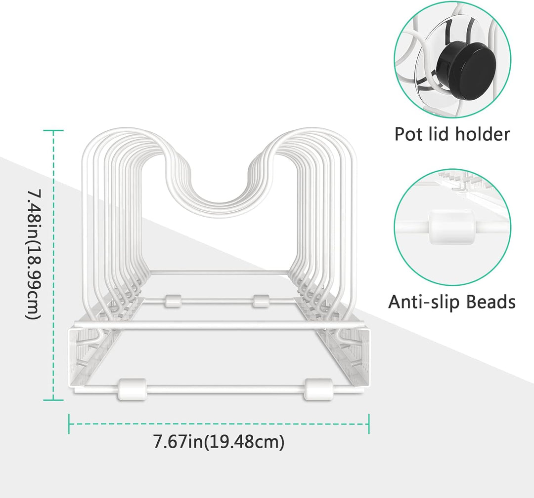 Puricon Deckel und Pfannenhalter Topfdeckelhalter Pfannen Aufbewahrung Topf Organizer Pan Rack für K
