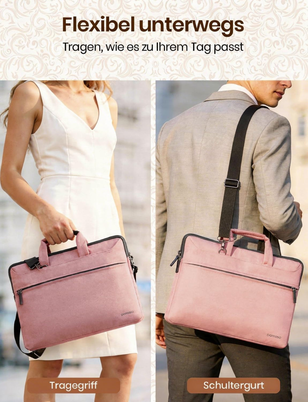 DOMISO 17 Zoll Laptop Tasche Hülle Notebooktasche Wasserdicht Aktentasche Tragetasche Schultertasche