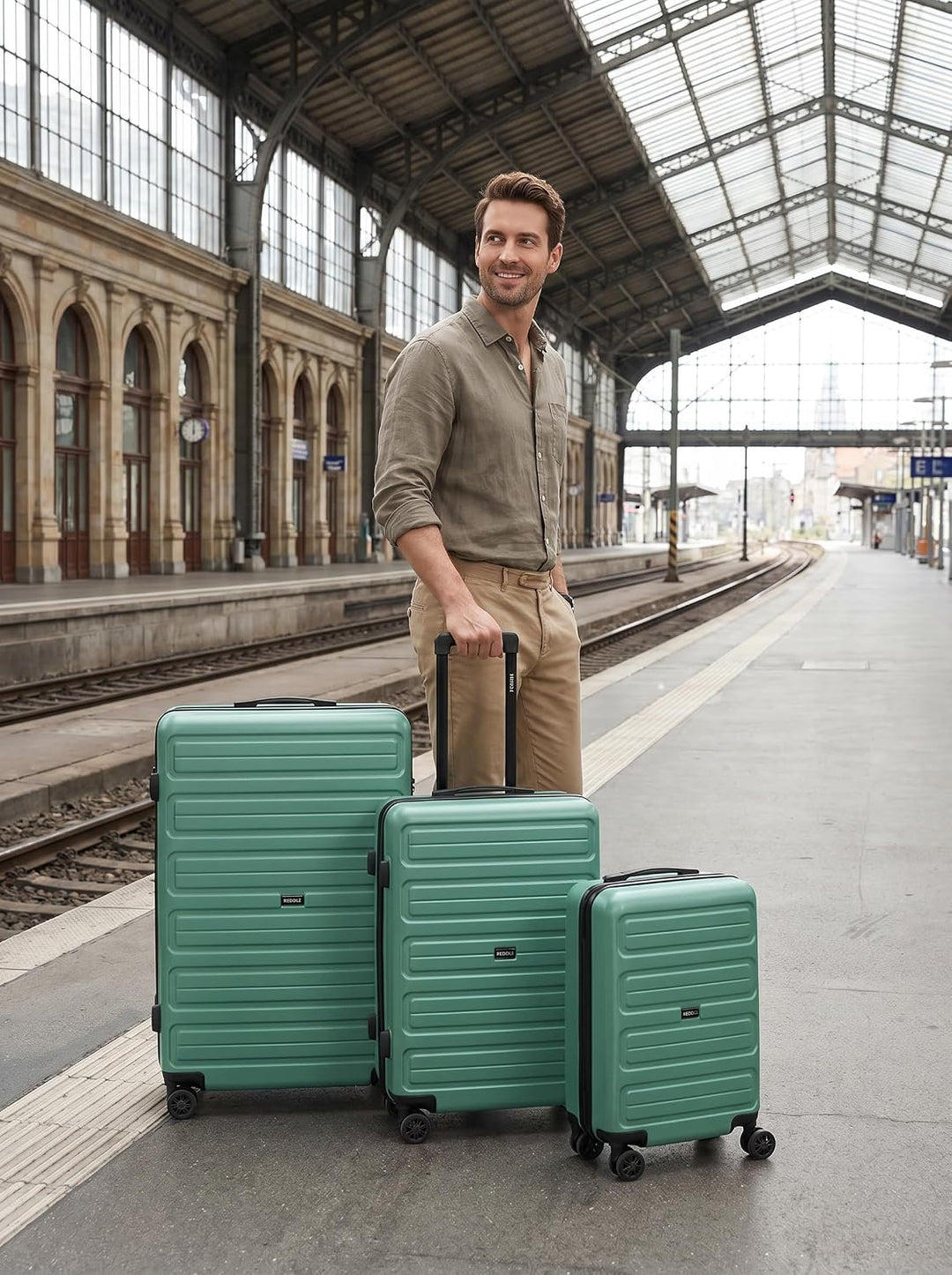 REDOLZ Essentials 08 Hartschalen 3er Koffer-Set Damen/Herren | Leichte Reise-Trolleys - hochwertiges